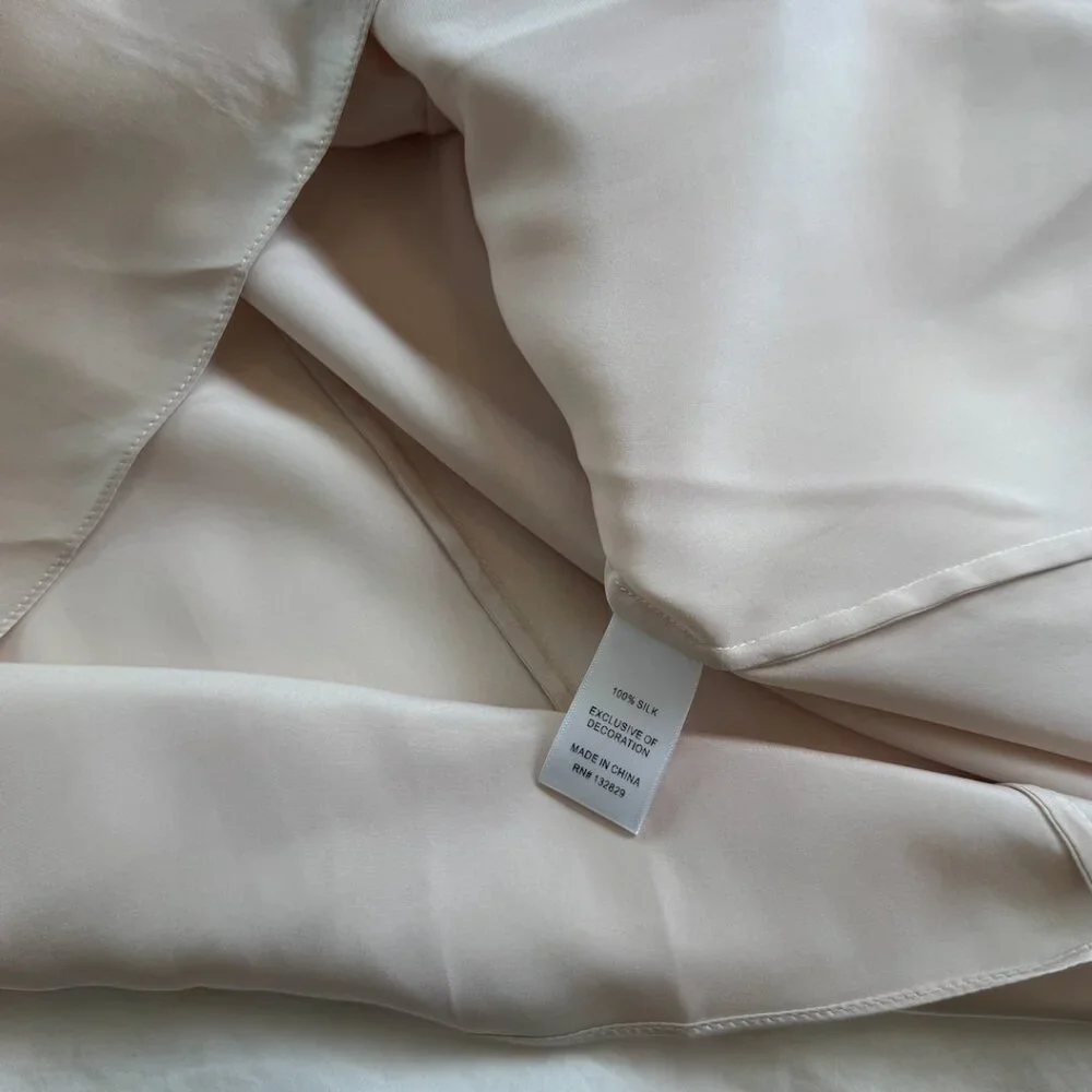 Helsa pink/beige maxi silk dress with cuet bowtie - Picture 5 of 6